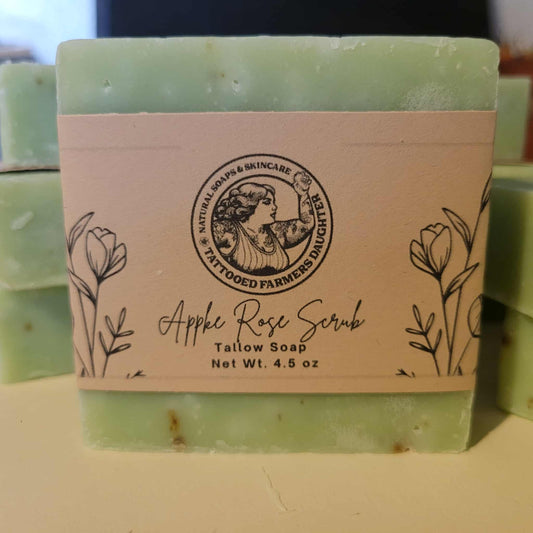 Apple Rose Scrub Tallow Soap