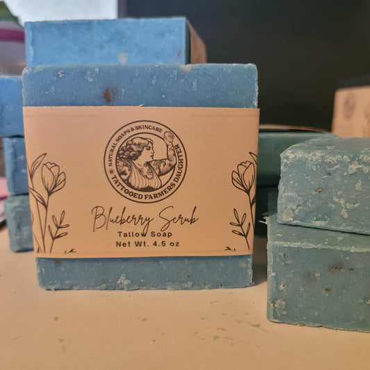 Blueberry Scrub Tallow Soap