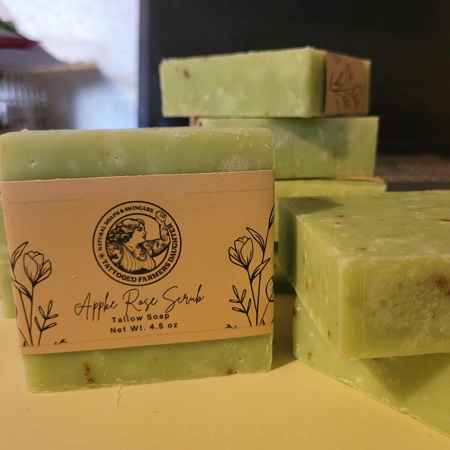 Apple Rose Scrub Tallow Soap