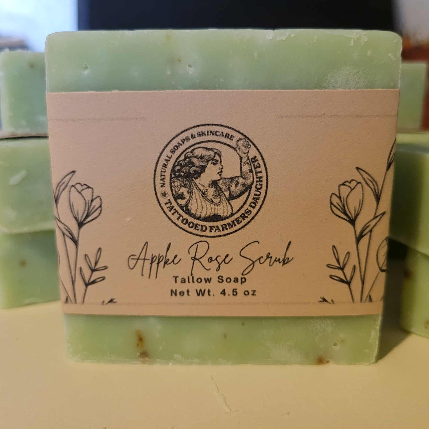Apple Rose Scrub Tallow Soap